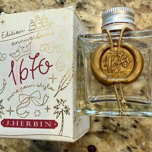 J. Herbin 1670 Empty Ink Bottle – Collectible Glass Bottle – Fountain Pen Ink